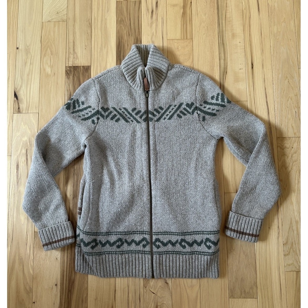 PAKA Alpaca Wool Cardigan Heritage Collection Bird Aztec Native Women's XS Beige